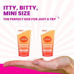Lume travel-size two-pack showing compact packaging for trial use.