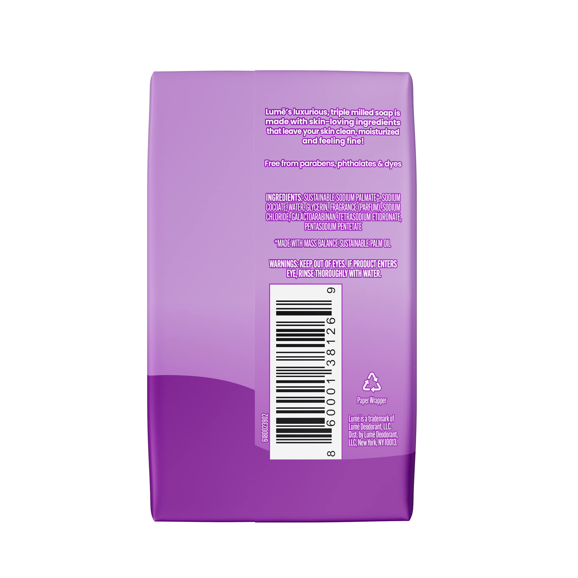 Lume lavender sage soap close-up highlighting soothing fragrance and creamy lather.