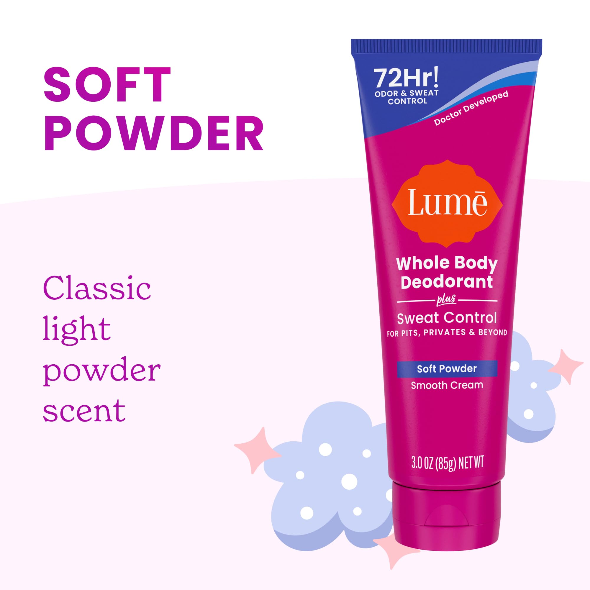 Lume underarm-area application scene demonstrates easy multi-area use.
