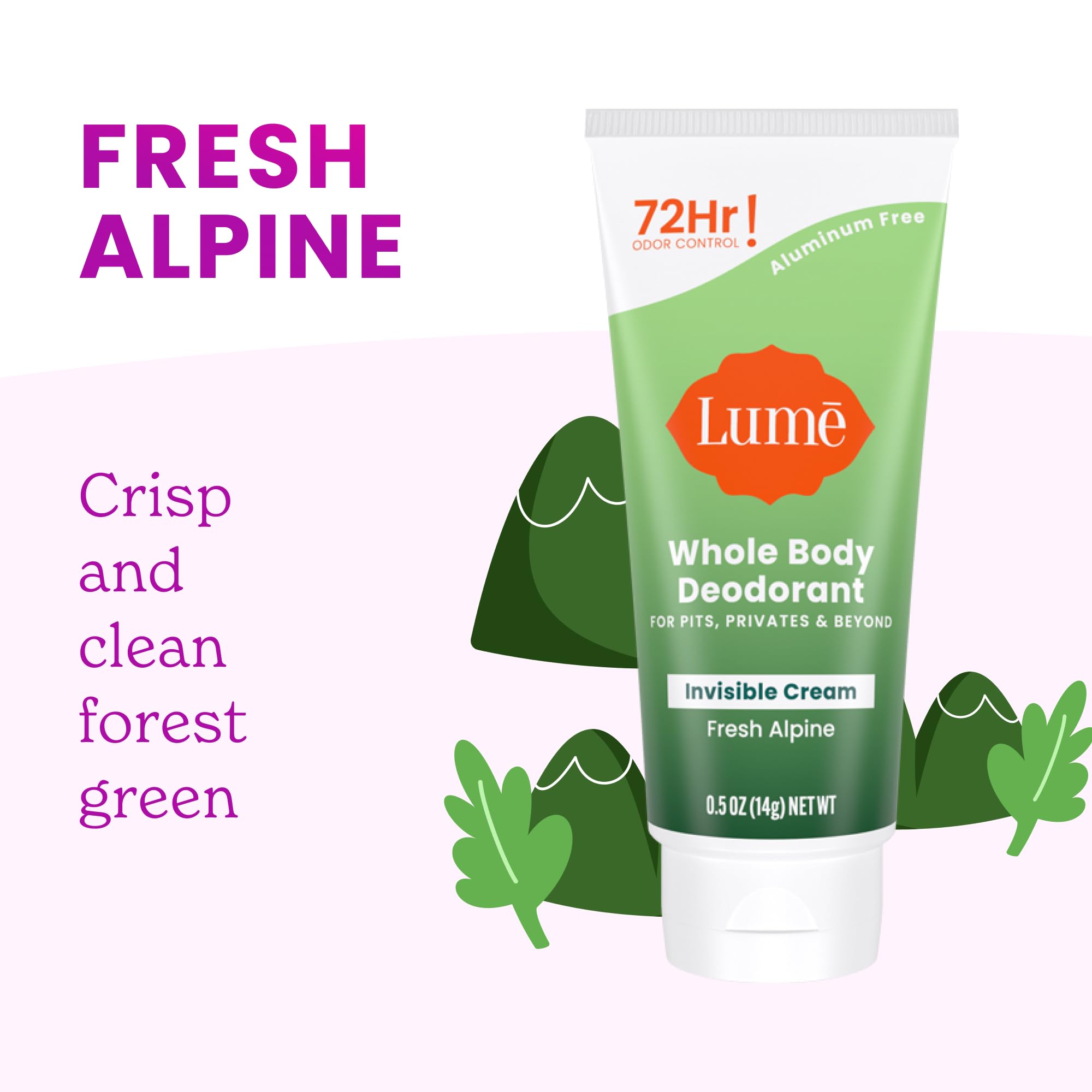 Lume Unscented tube showing fragrance-free option for sensitive users.
