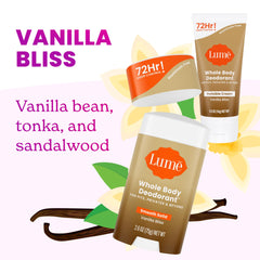Lume Vanilla Bliss bundle packaging showcases both cream and stick.