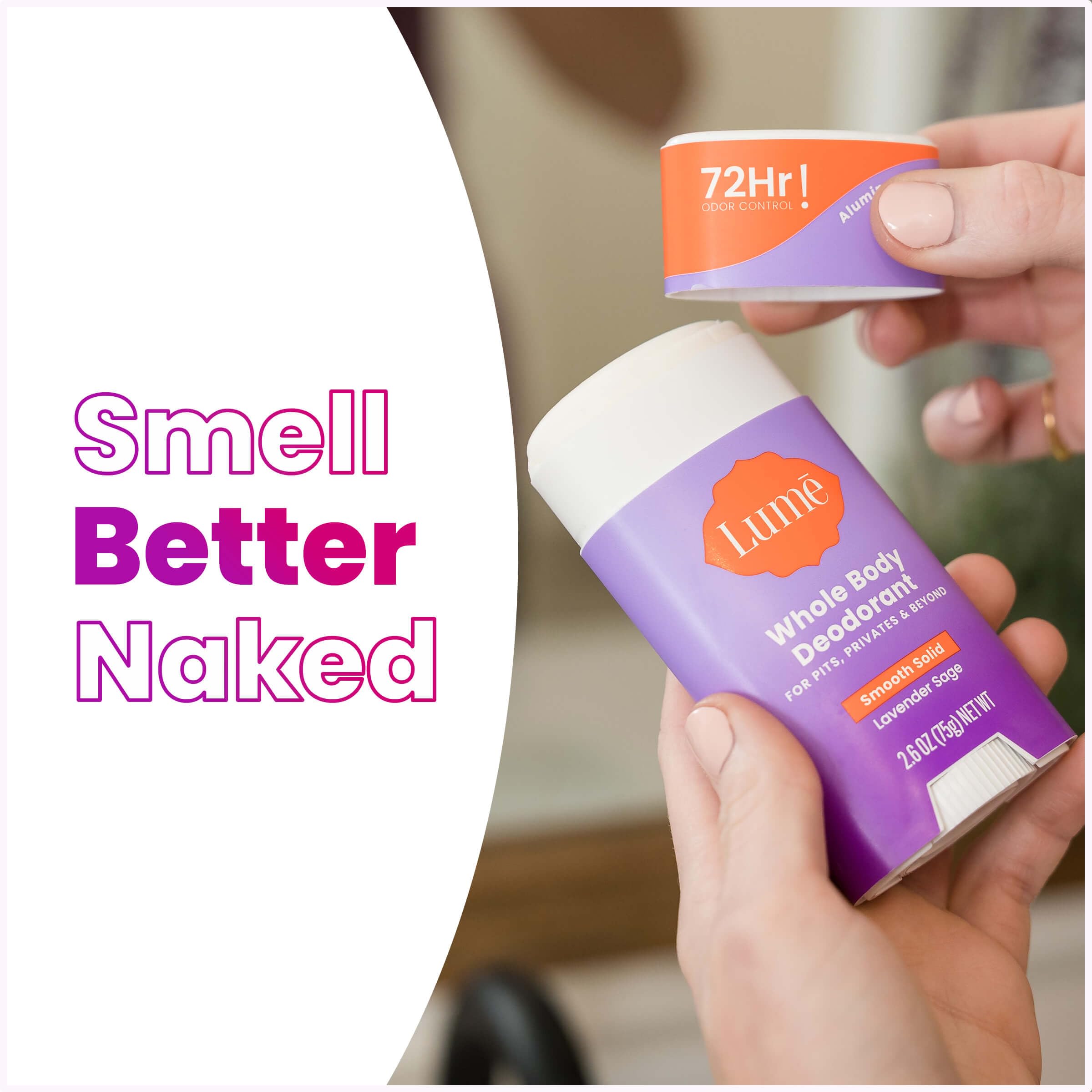 Lume visual skin tone evening effect after use and gentle exfoliation.