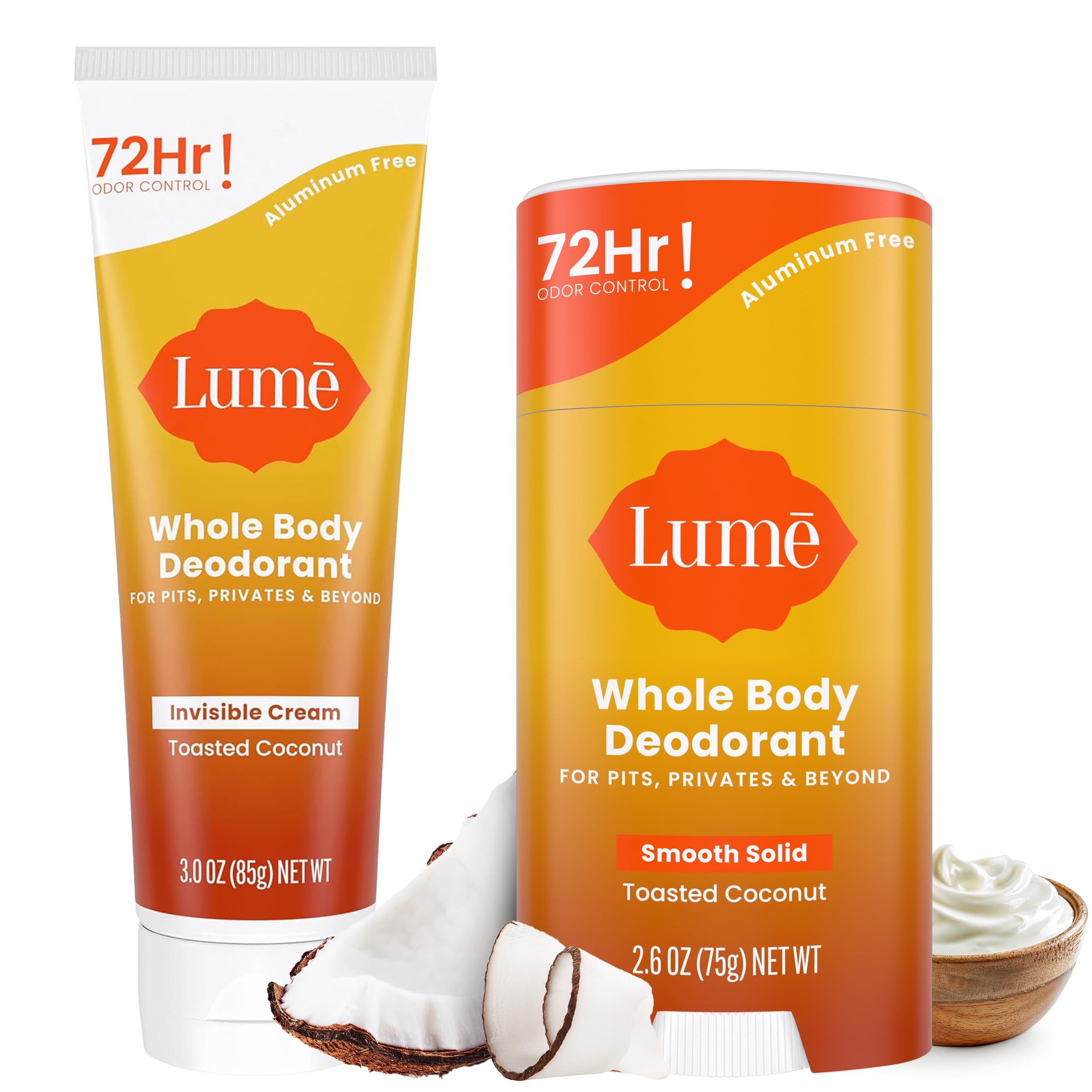 Lume cream-tube deodorant for all-day odor control on sensitive skin.