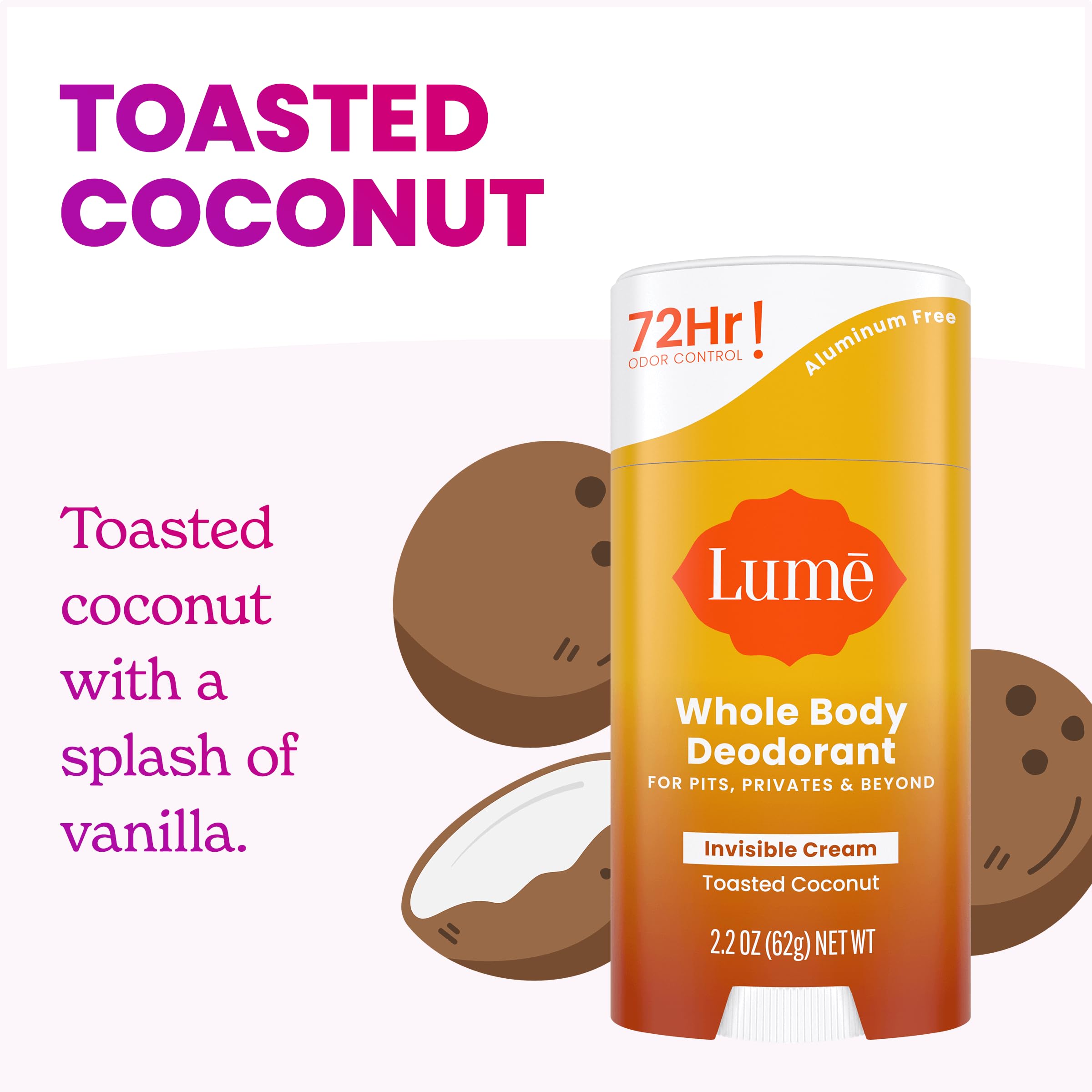 Underarm application of Lume for continuous odor control.