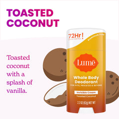 Underarm application of Lume for continuous odor control.
