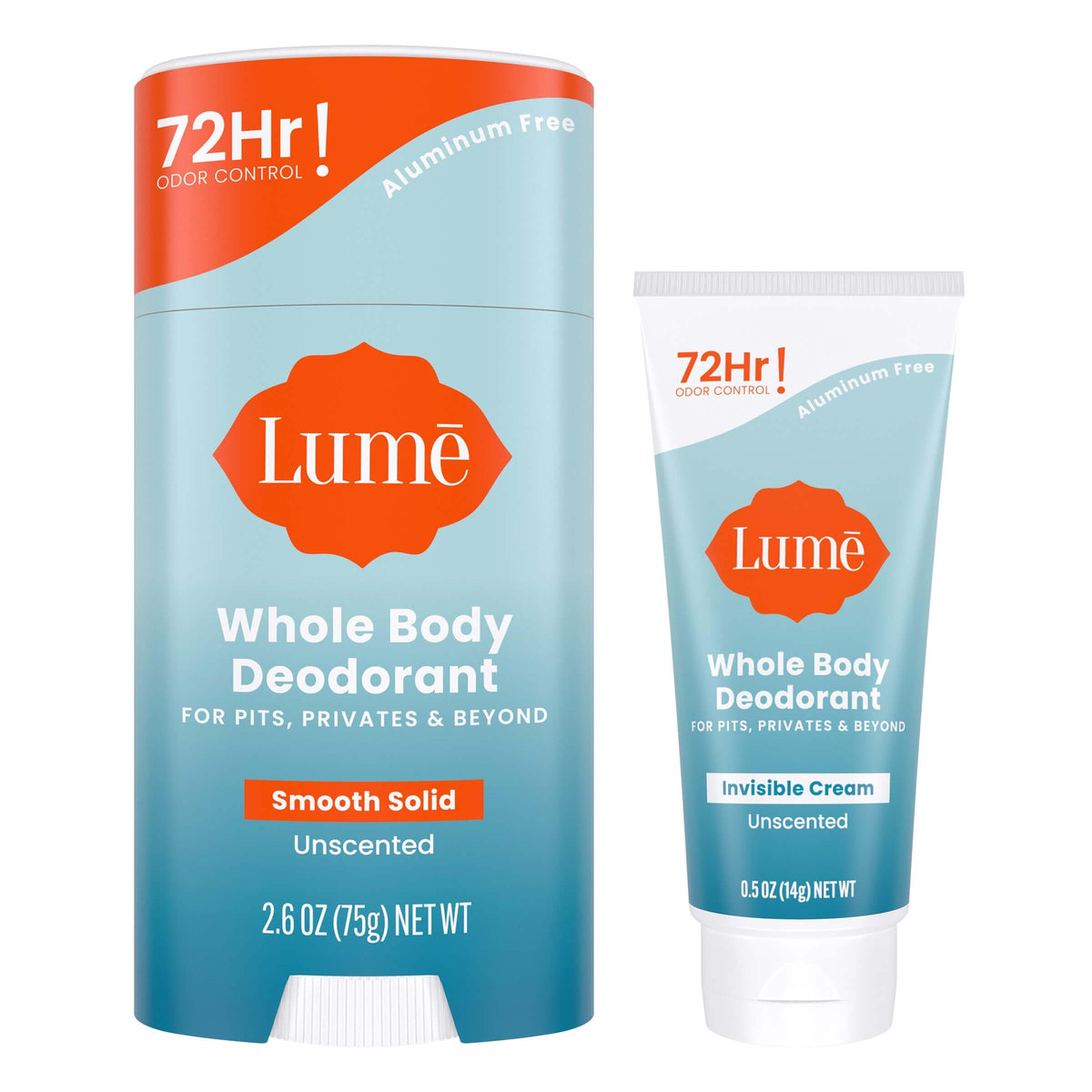 Lume Invisible Cream Tube Mini provides all-day odor control on skin.