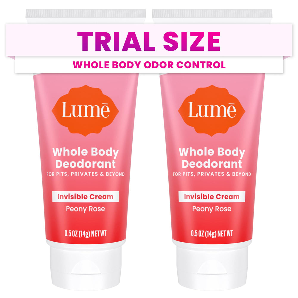 Lume Whole Body Deodorant mini travel packaging for on-the-go odor control.