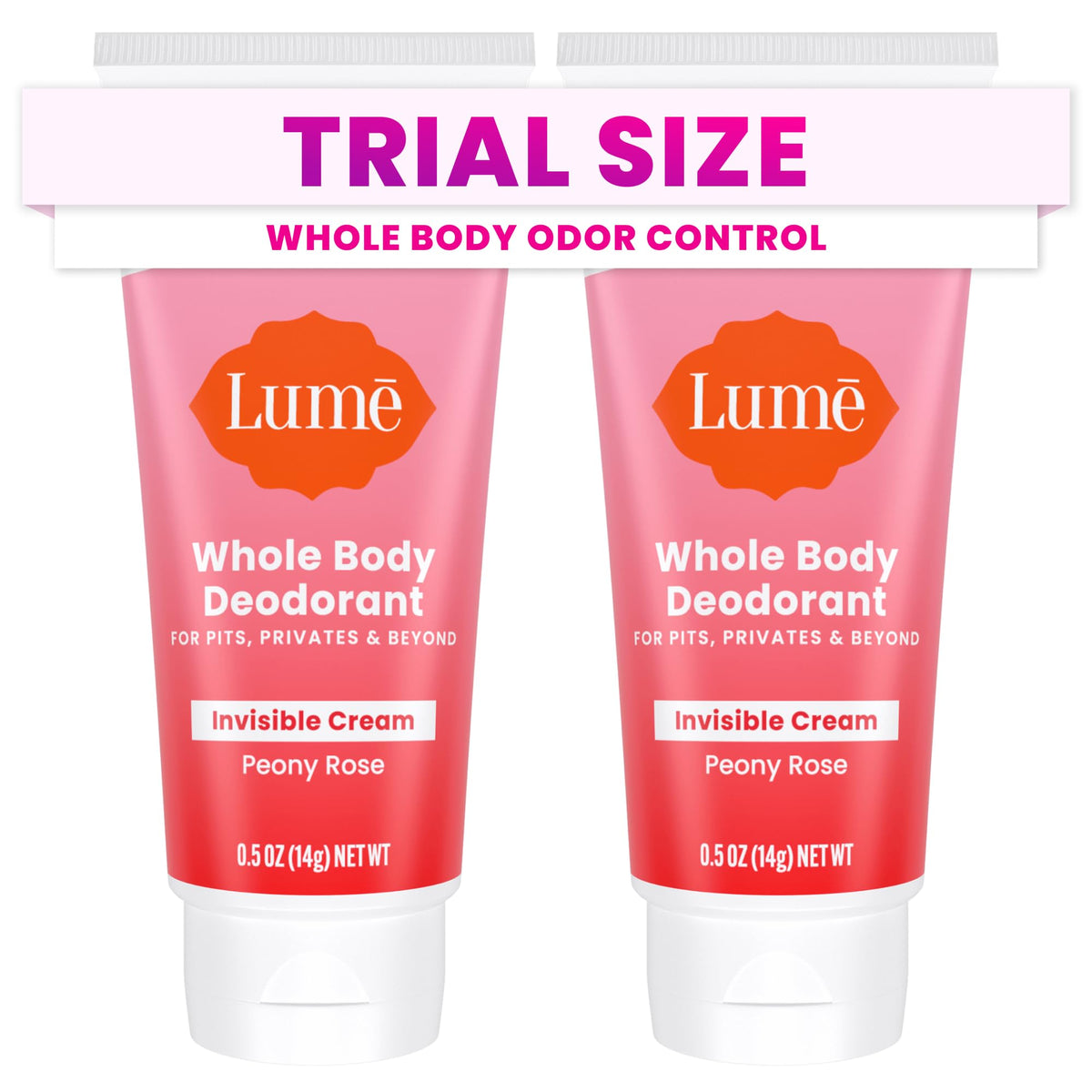 Lume Whole Body Deodorant mini travel packaging for on-the-go odor control.