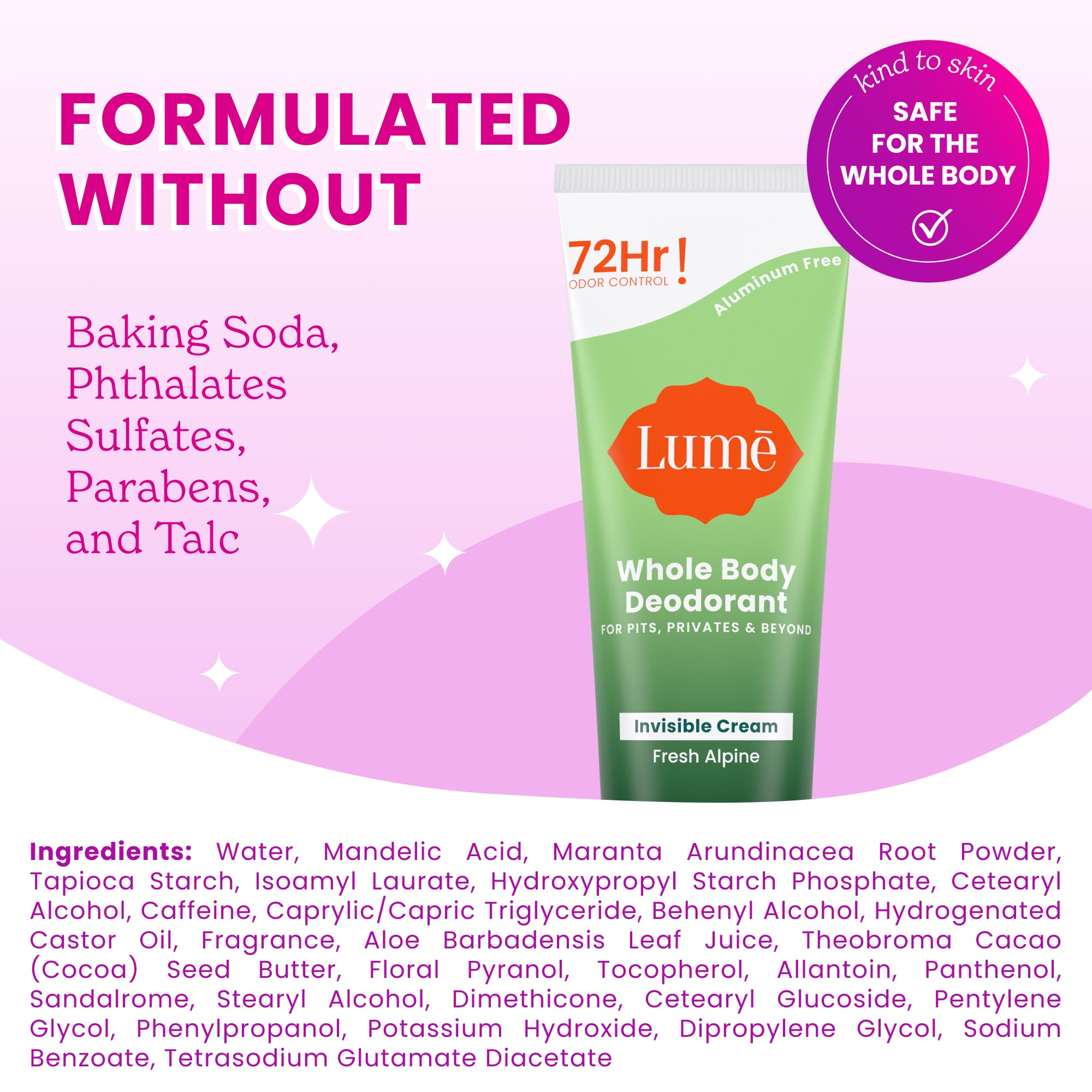 Lume Fresh Alpine scent bottle highlights refreshing aroma for daily wear.