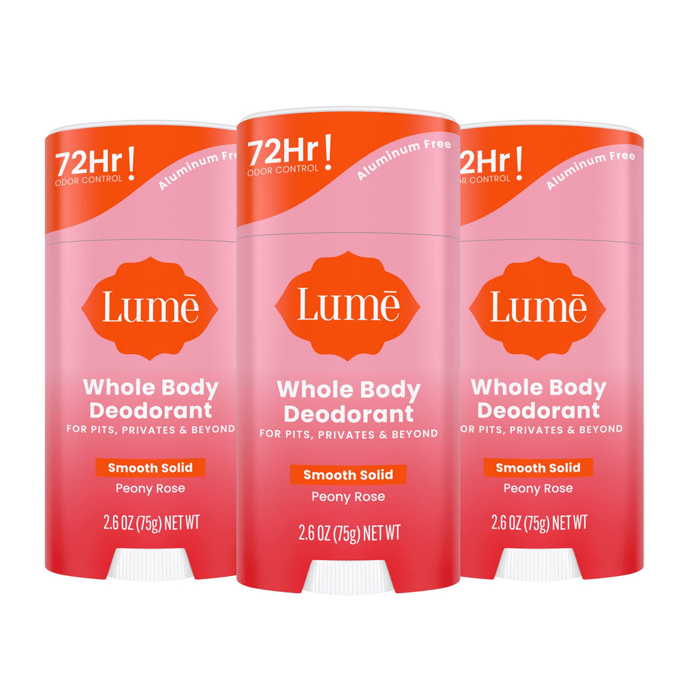 Lume Whole Body Deodorant Smooth Solid Stick close-up for all-day odor control.