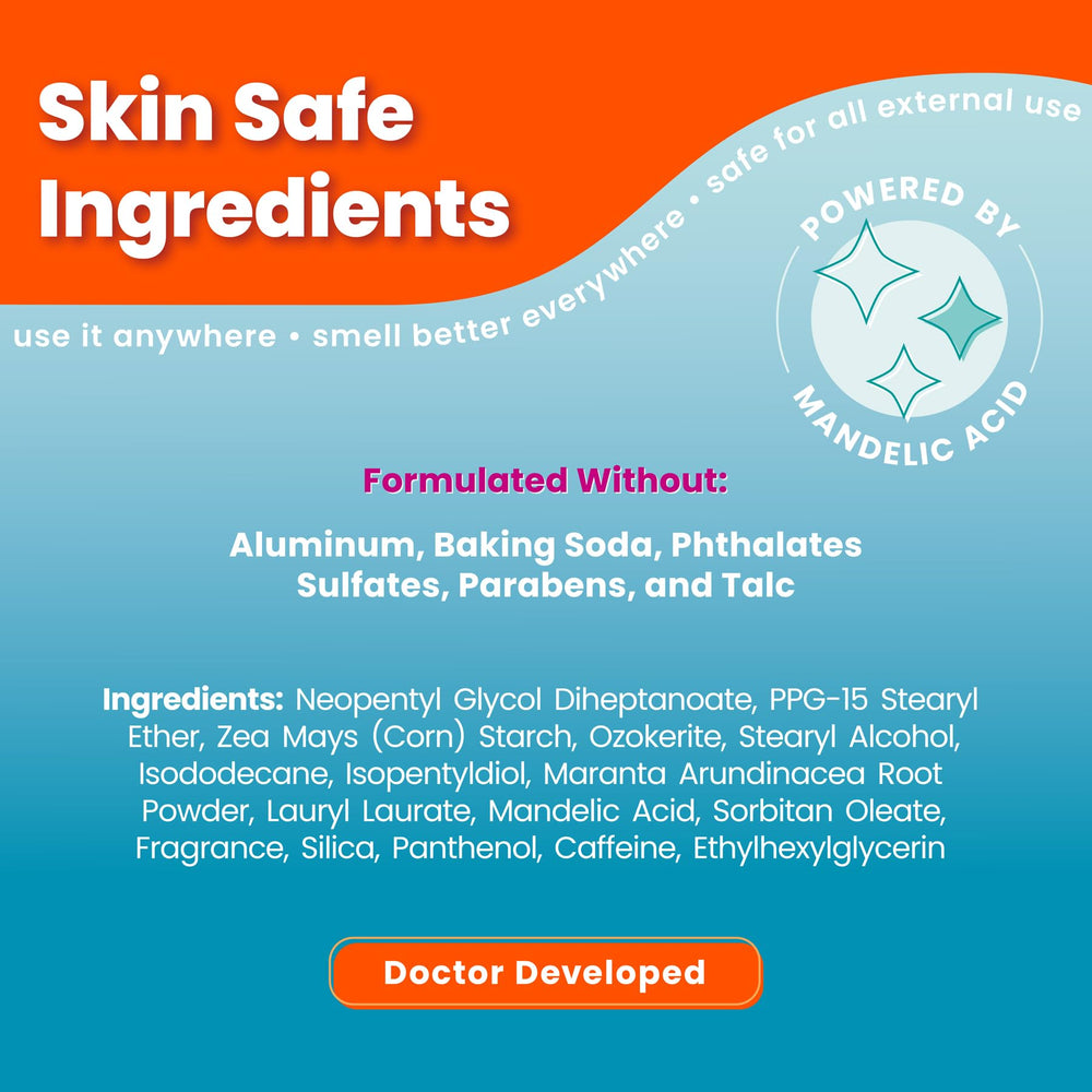 Lume unscented deodorant stick applying on arm shows smooth glide.
