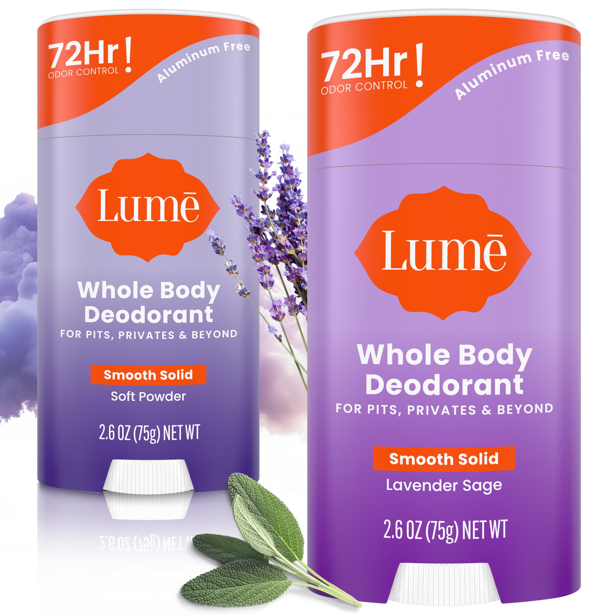 Lume Whole Body Deodorant soft solid application for all-day odor control.