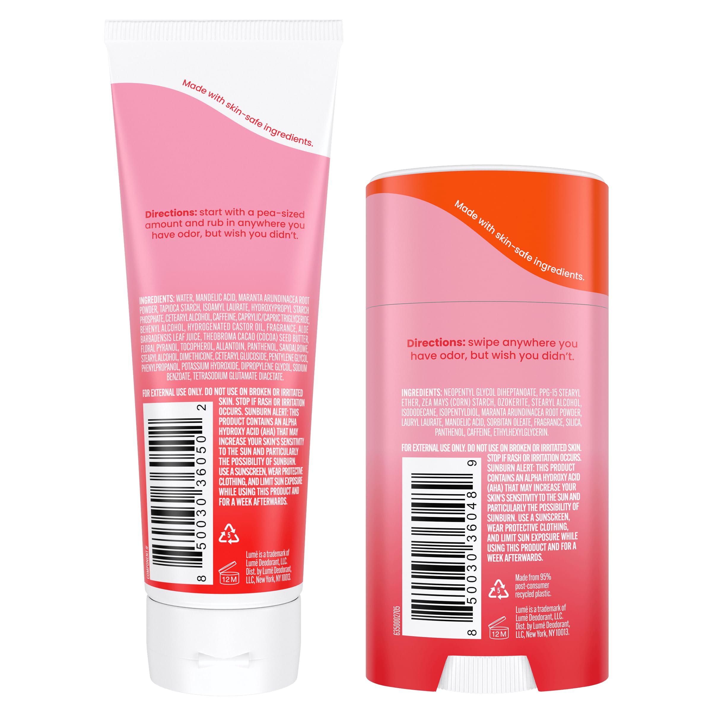 Lume Solid Stick in Peony Rose for a smooth, fast glide and odor control