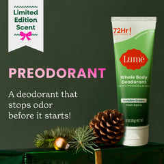 Lume invisible-cream texture image demonstrates quick rub-in for all-over use.