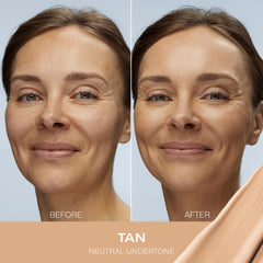 Lumene CC Cream texture close-up reveals sheer to medium finish