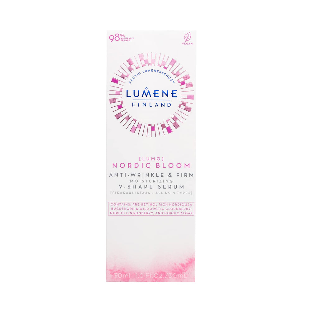 Lumene Lumo Nordic Bloom pre-retinol complex highlights contour refinement.