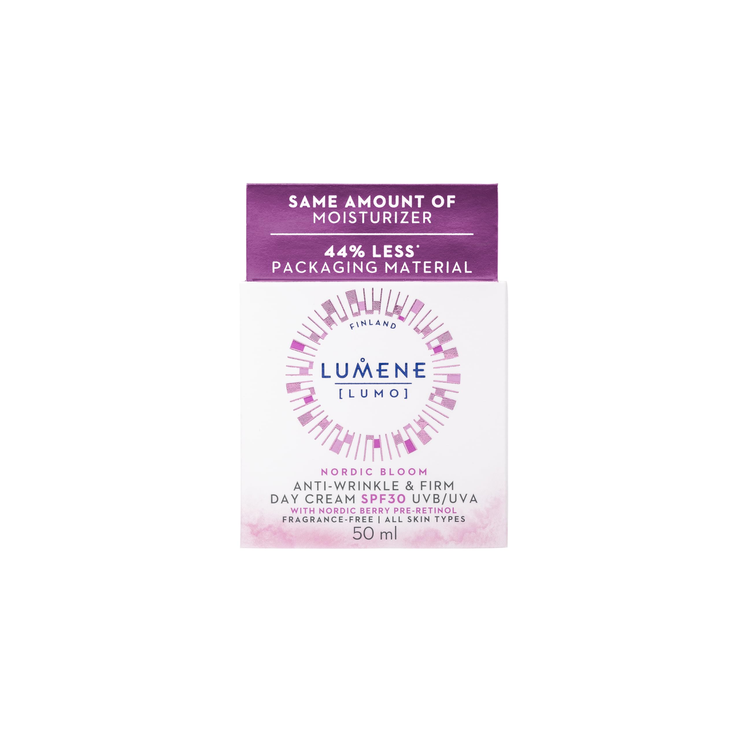 Lumene Nordic Bloom cream swirl texture highlighting smooth, fast-absorbing care