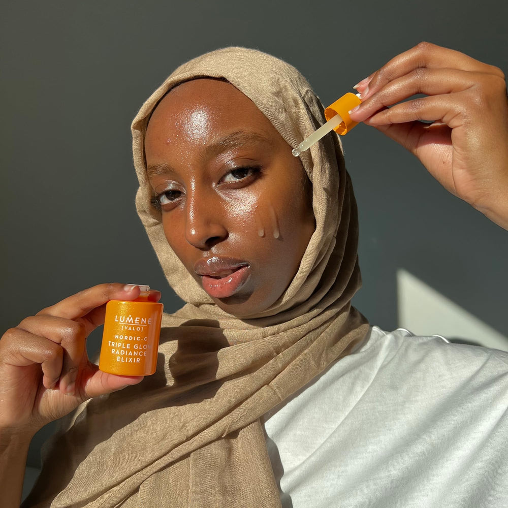 Lumene Nordic-C Valo Arctic cloudberry imagery signals antioxidant-rich care.