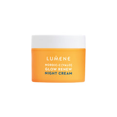 Lumene Nordic-C Valo Glow Renew Night Cream jar delivers rich overnight hydration.