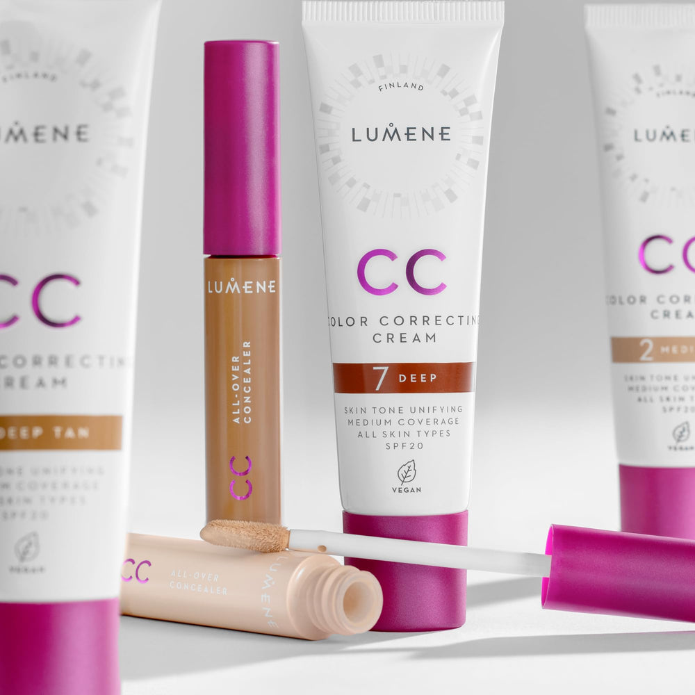 Lumene Concealer finish skin-like closeup demonstrating seamless blending.