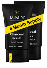 Lumin Charcoal Scrub Deep Detox face cleanser jar-front for refreshed skin