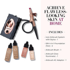 LUMINESS tan foundation bottle 1 for silky, long lasting coverage.