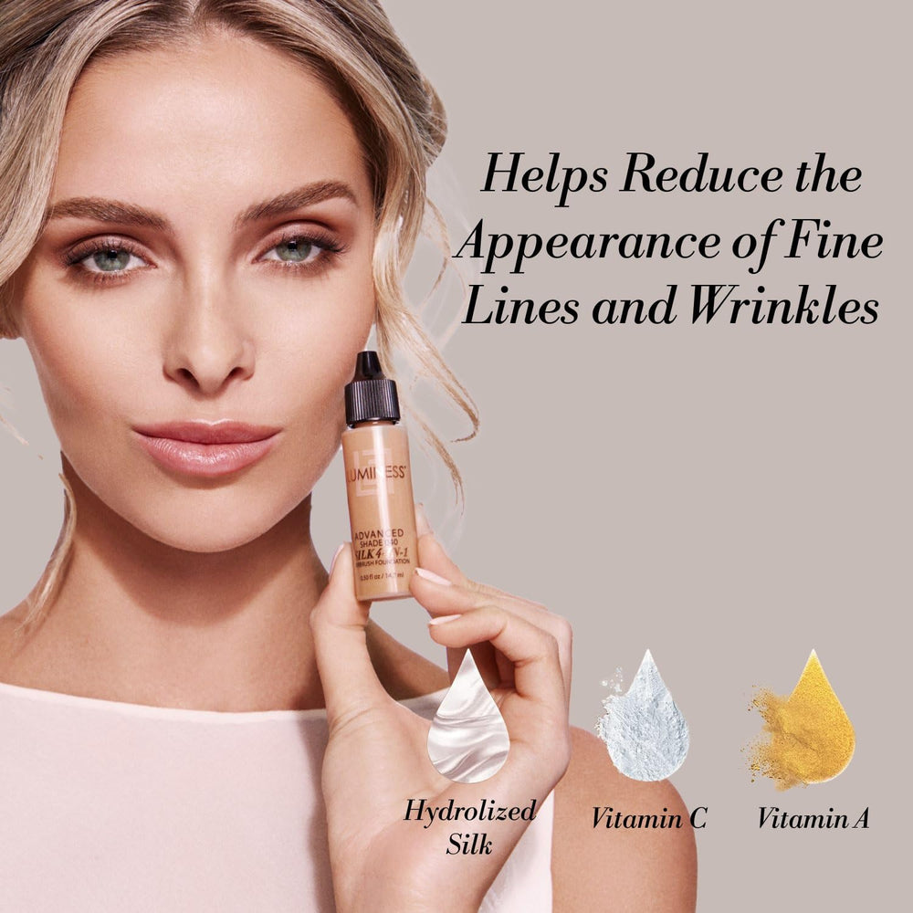 LUMINESS Air Silk 4-in-1 airbrush application demonstrates even coverage and quick blending.