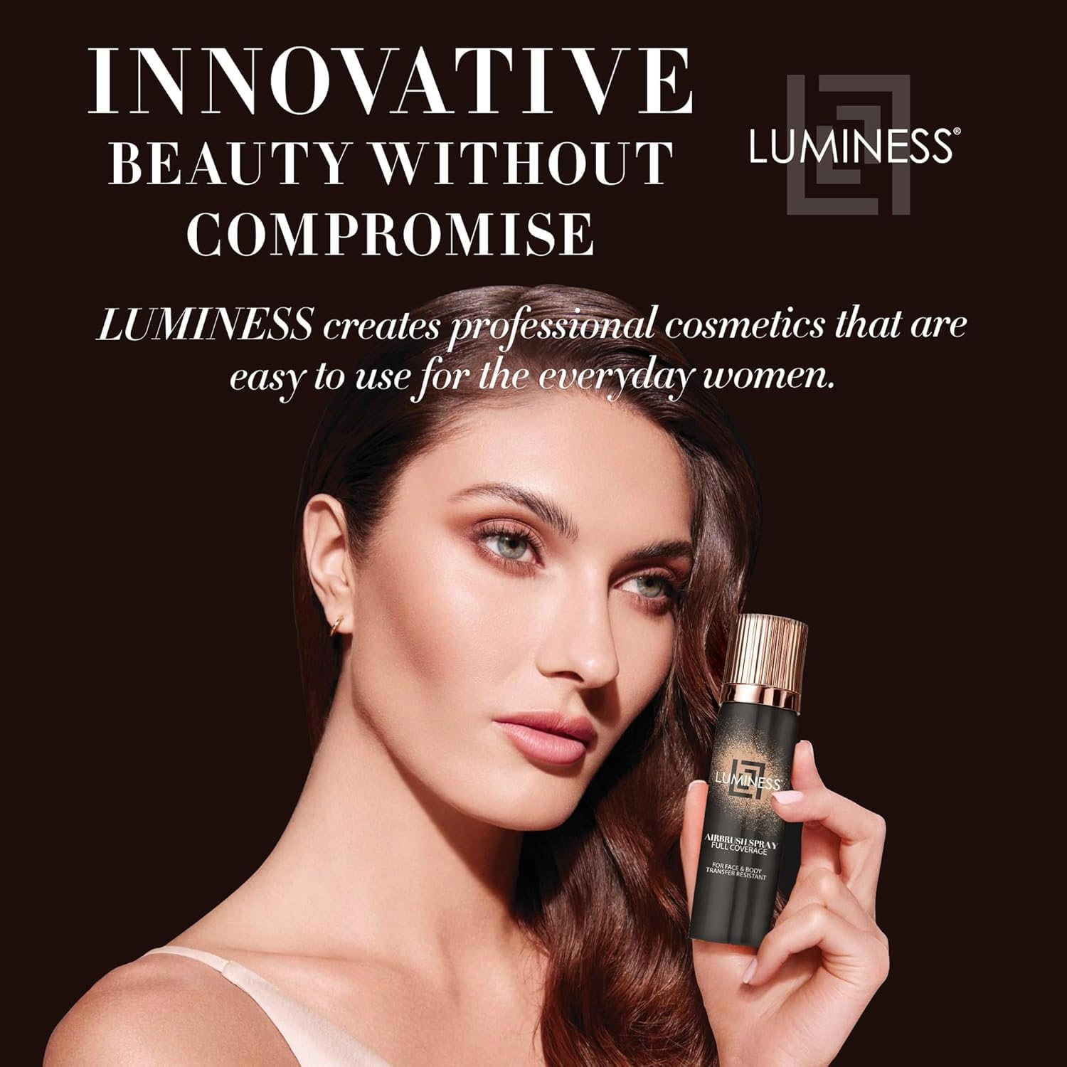 Luminess Airbrush Body Coverage provides even tone for face and body.