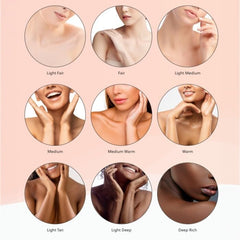 LUMINESS full-coverage foundation on face and body delivers natural radiant finish