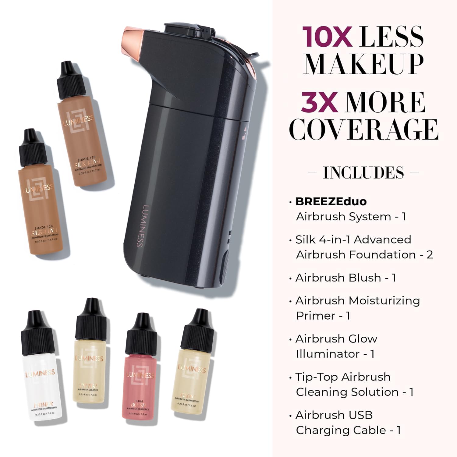 Luminess Silk Advanced Foundation bottle 12 for lightweight coverage.