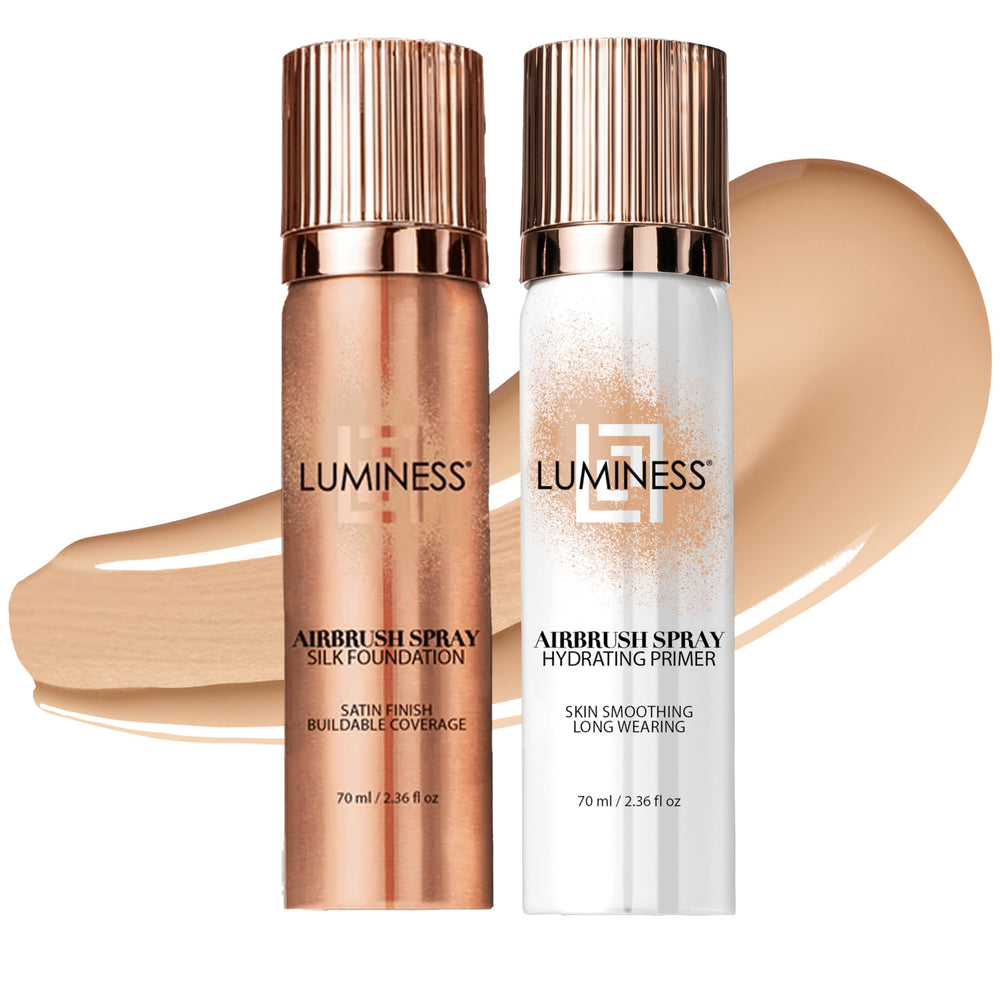 LUMINESS Silk Airbrush Foundation bottle offers flawless, buildable coverage.