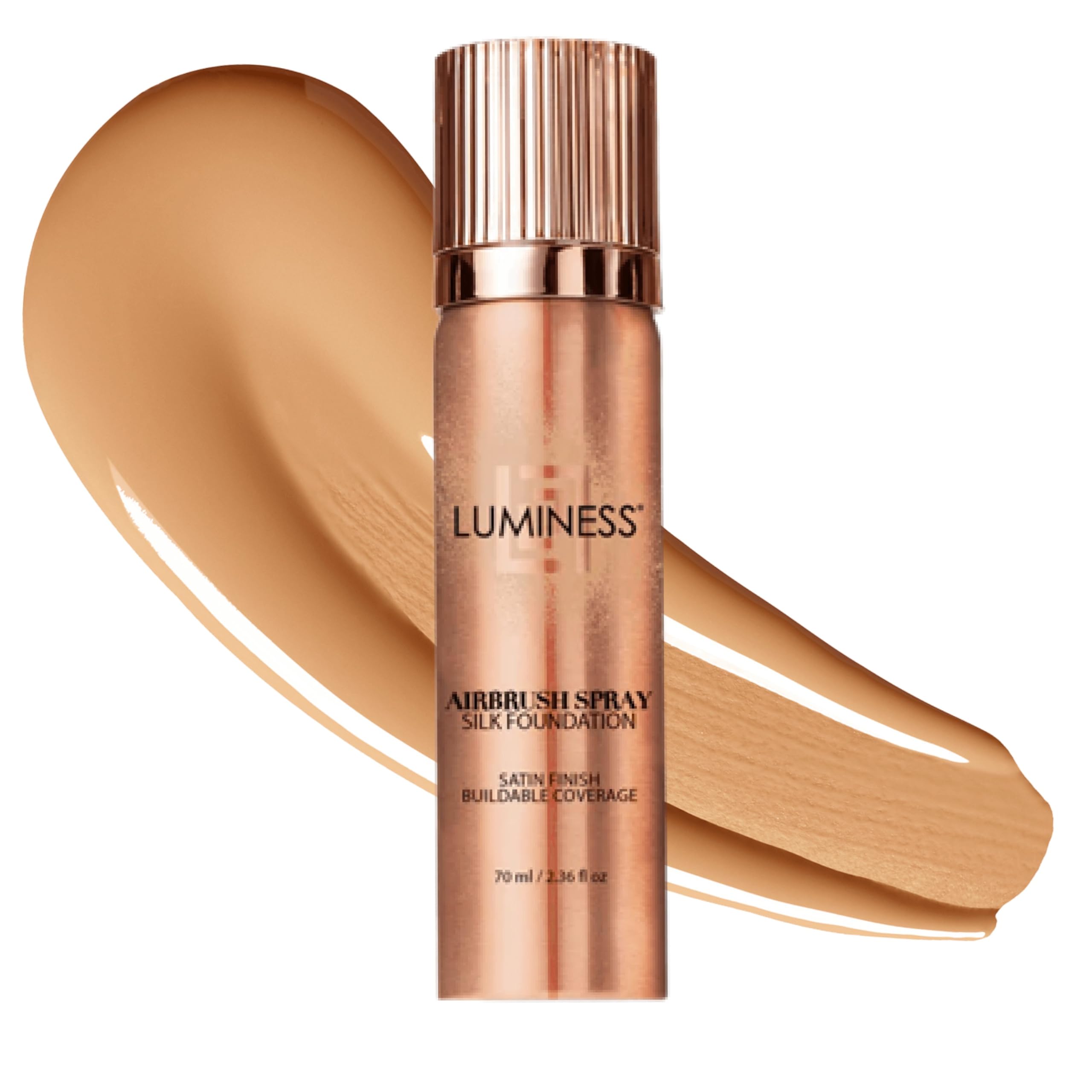 LUMINESS Silk Airbrush Spray Foundation bottle in medium shade for hydration