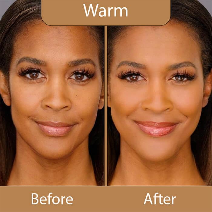 LUMINESS Silk Foundation application close-up shows airbrushed finish.
