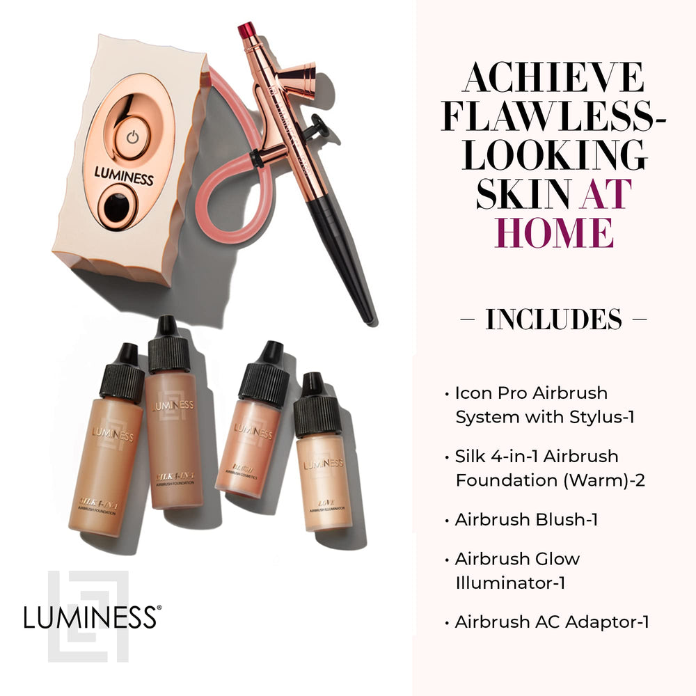 Luminess tan airbrush foundation bottle showing lightweight coverage