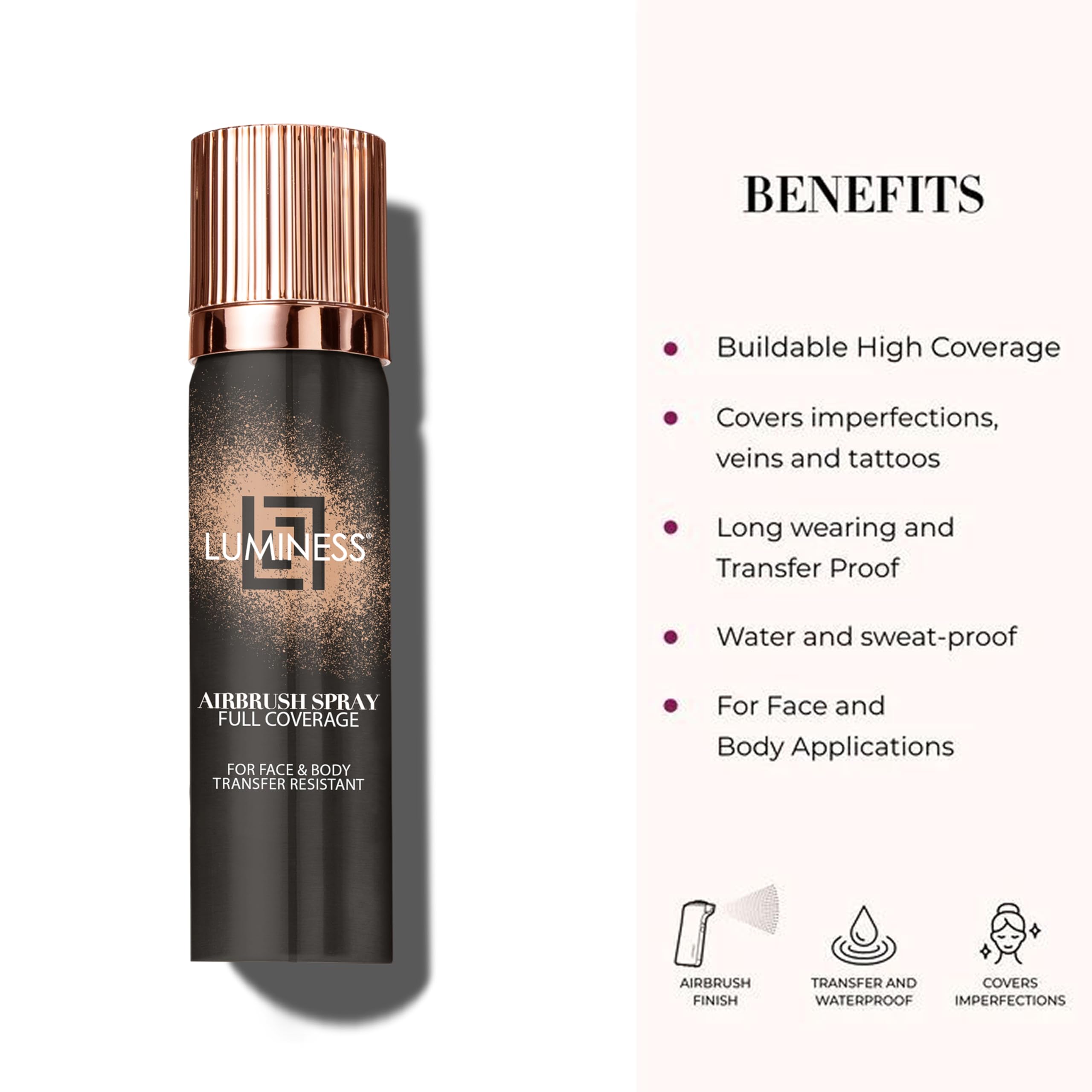 LUMINESS water-resistant formula tested against sweat.