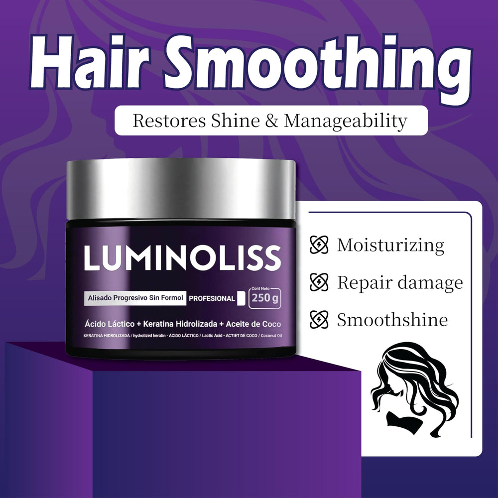 LuminoLiss Alisado cream texture close-up hints at nourishing smoothness.