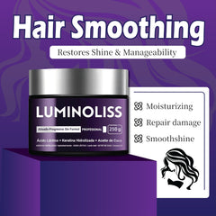 LuminoLiss Alisado cream texture close-up hints at nourishing smoothness.
