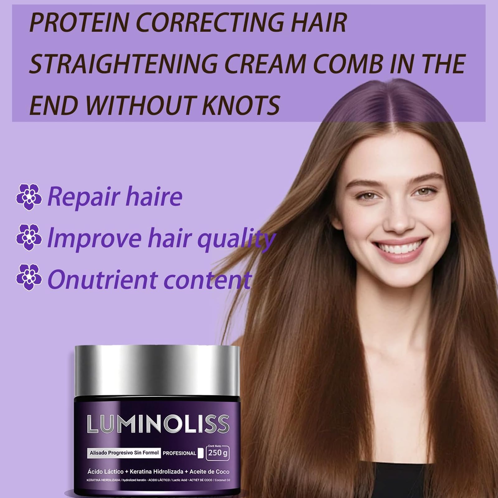 LuminoLiss Alisado nourishing ingredients for shiny, vibrant hair.