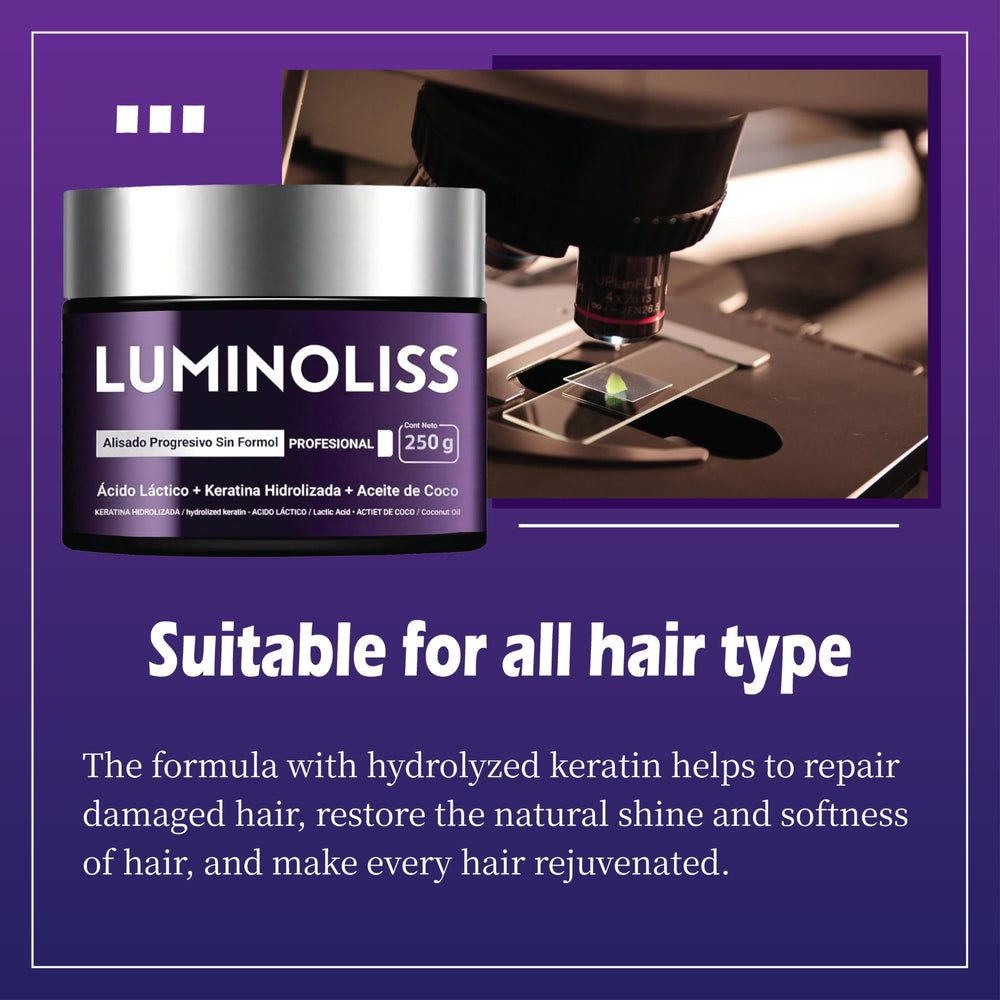 LuminoLiss Alisado packaging box highlights premium keratin formula.