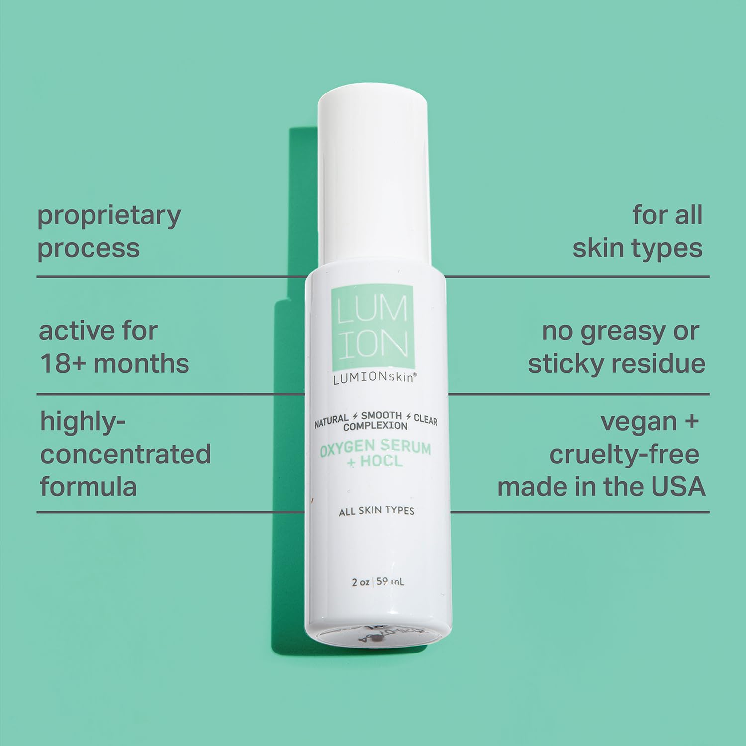 Lumion Save My Skin HOCl Serum application close-up showing fast absorption