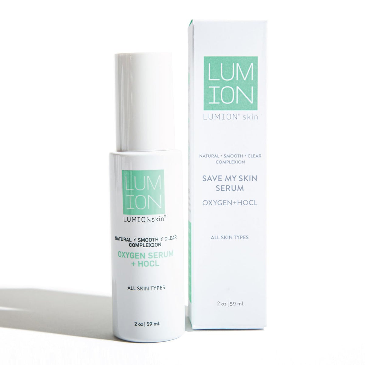 Lumion Save My Skin HOCl Serum bottle for balanced, calm skin