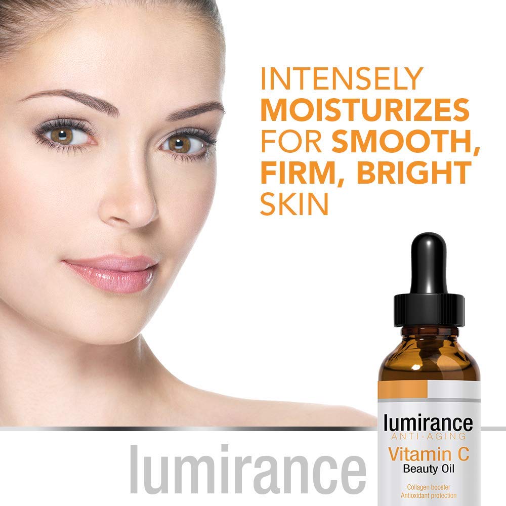 Applying Lumirance Vitamin C Beauty Oil for hydration and a healthy glow.
