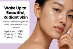 LumiVida hydrogel texture being applied for cooling relief and nourishment.
