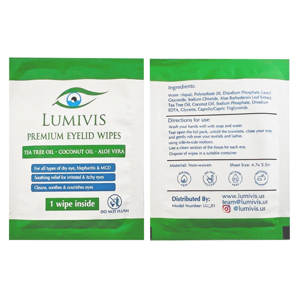 Gentle Lumivis clean cleanse around eyes with natural botanicals.