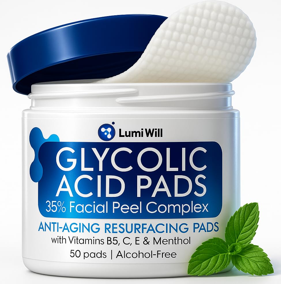 LUMI WILL Glycolic Pads 35% pack for at-home exfoliation and radiance