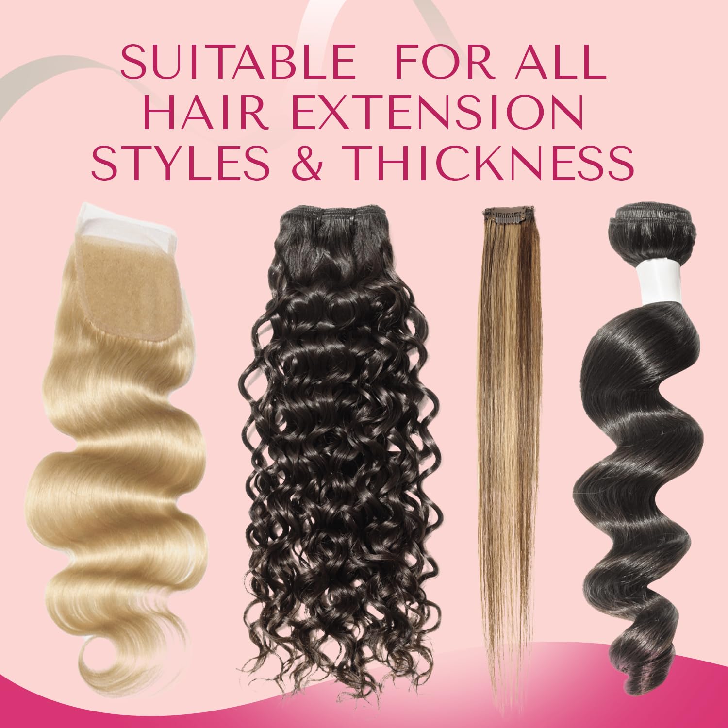 Lumoria thin transparent tape blends with hair for an undetectable finish.