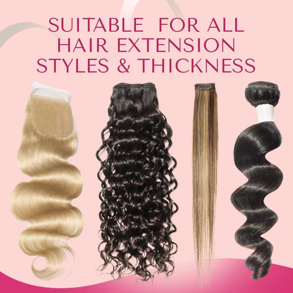 Lumoria thin transparent tape blends with hair for an undetectable finish.