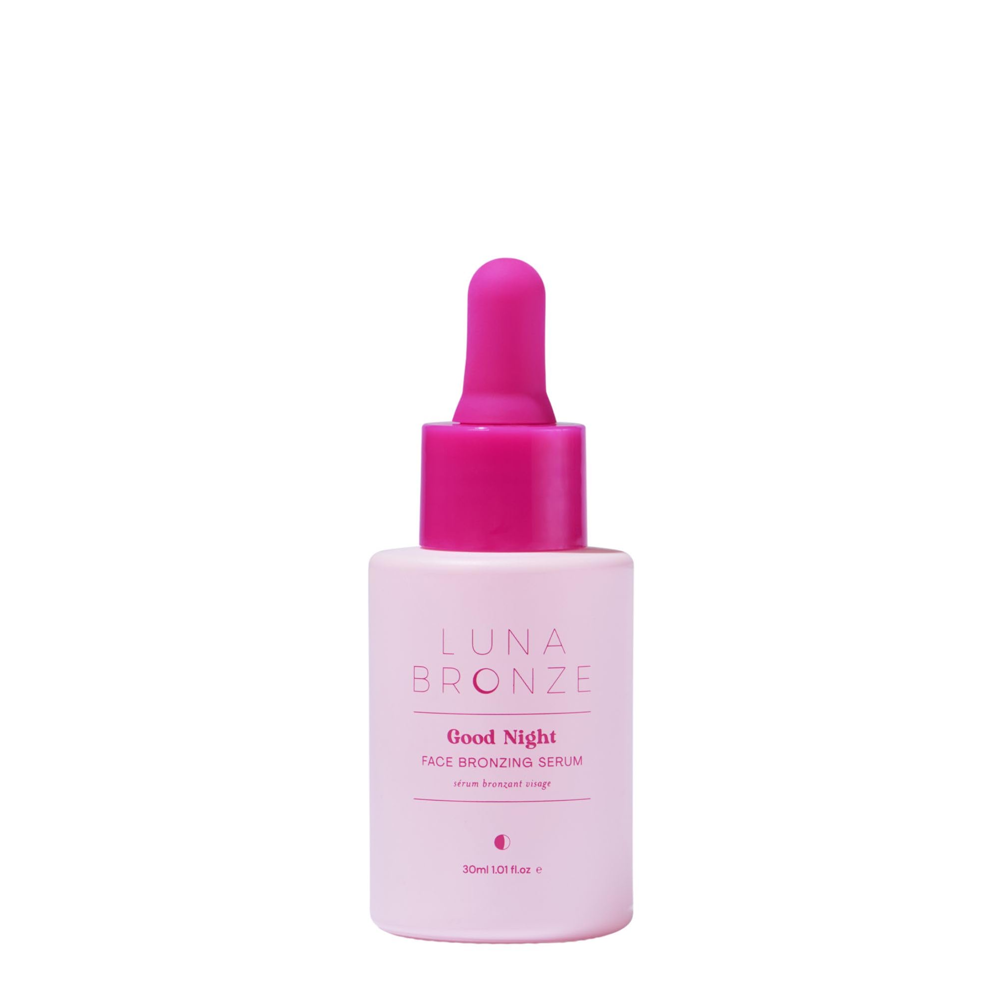 Luna Bronze Good Night Face Tanning Drops bottle close-up for easy nightly application