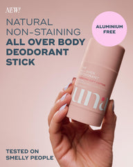 Luna Daily All-Over Deodorant Stick application shows smooth glide.