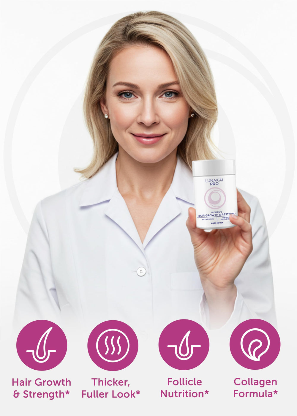 Lunakai Pro daily dosage guidance shown on packaging